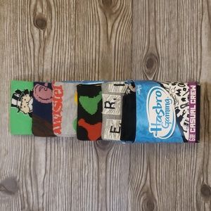 Hasbro gaming casual crew mens socks bundle of 6 new